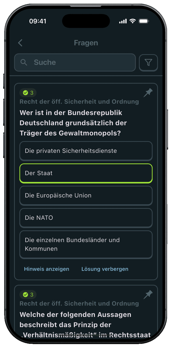 §34a GewO Online App – Prüfungsfragen lernen