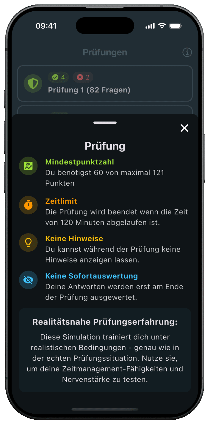 §34a GewO Online App – Prüfungssimulation